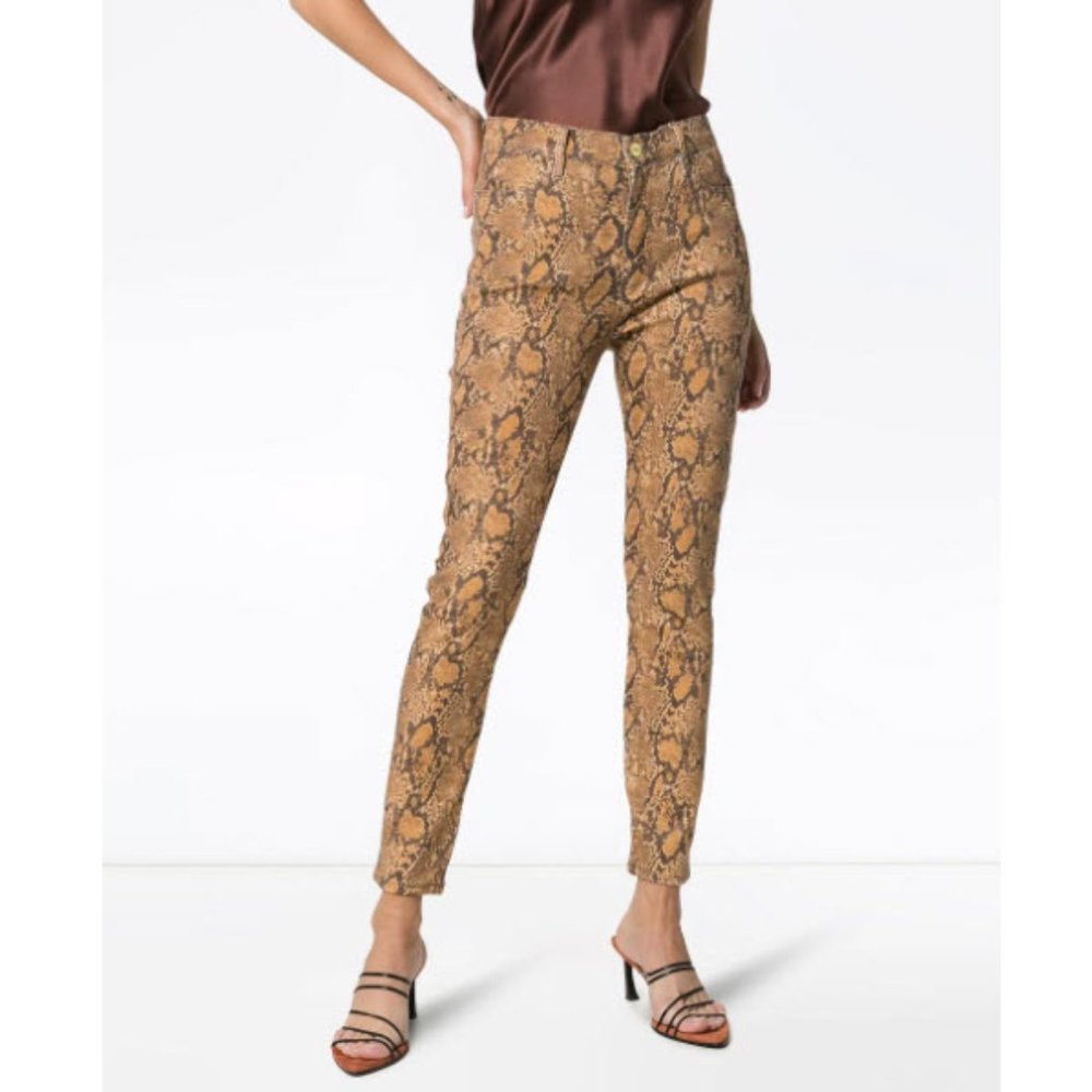 FRAME Le High Straight Snake Crop Stretch Jeans 26